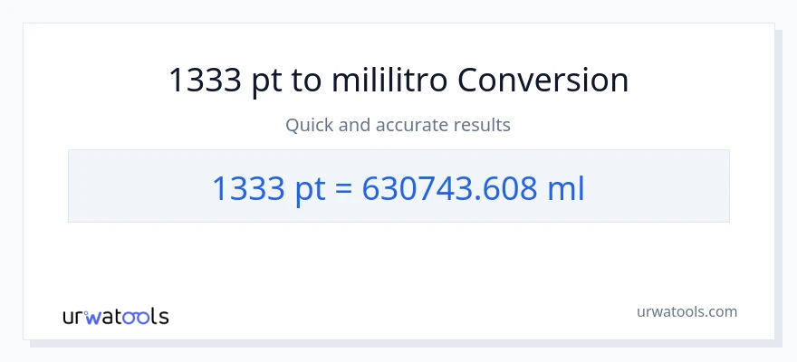 1333 Pints patungong mga mililitro na conversion
