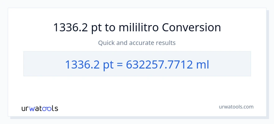 1336.2 Pints patungong mga mililitro na conversion