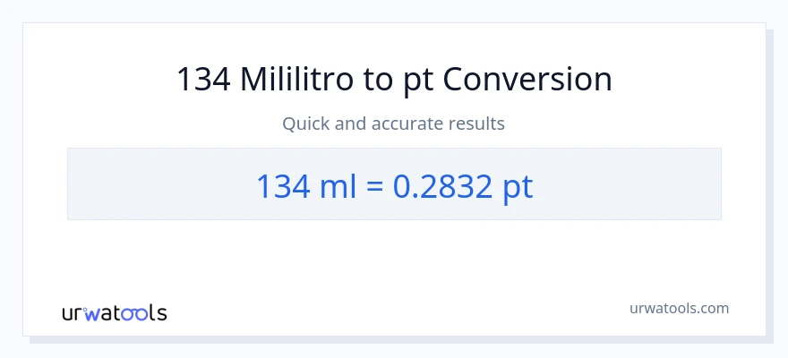 134 mga mililitro patungong Pints na conversion