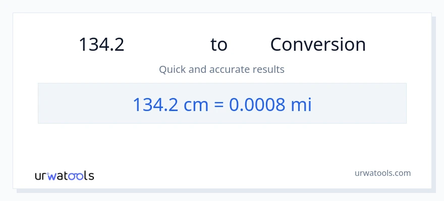 134.2 センチメートル から マイル への変換
