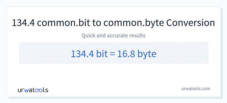 134.4 Bits 到 Bytes 轉換