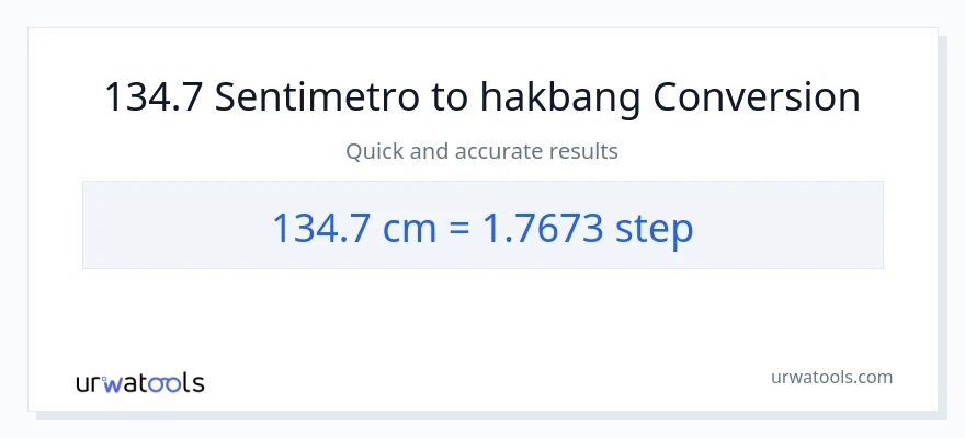 134.7 Mga Sentimetro patungong mga hakbang na conversion