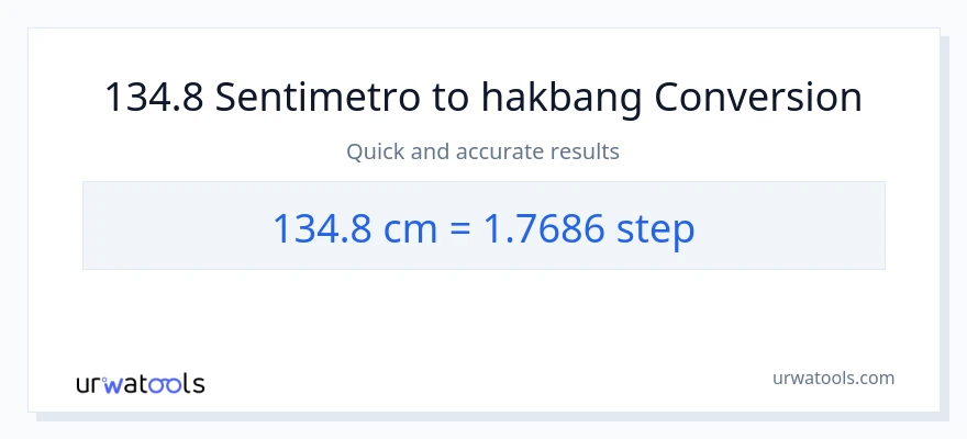 134.8 Mga Sentimetro patungong mga hakbang na conversion