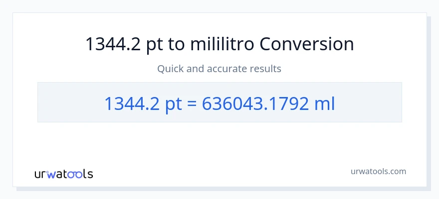 1344.2 Pints patungong mga mililitro na conversion