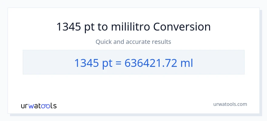 1345 Pints patungong mga mililitro na conversion