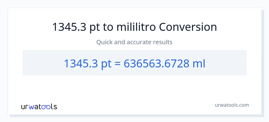 1345.3 Pints patungong mga mililitro na conversion