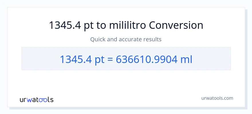 1345.4 Pints patungong mga mililitro na conversion