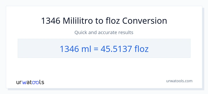 1346 mga mililitro patungong mga onsa ng likido na conversion