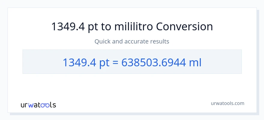 1349.4 Pints patungong mga mililitro na conversion
