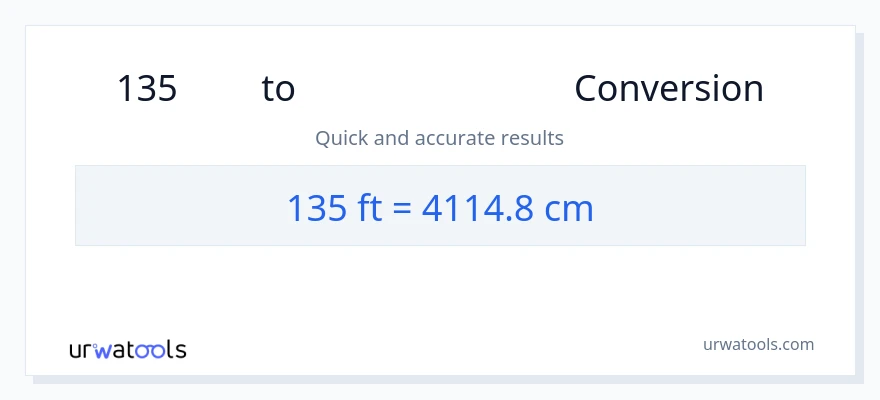 135 അടി ൽ നിന്ന് സെന്റീമീറ്ററുകൾ ലേക്ക് പരിവർത്തനം