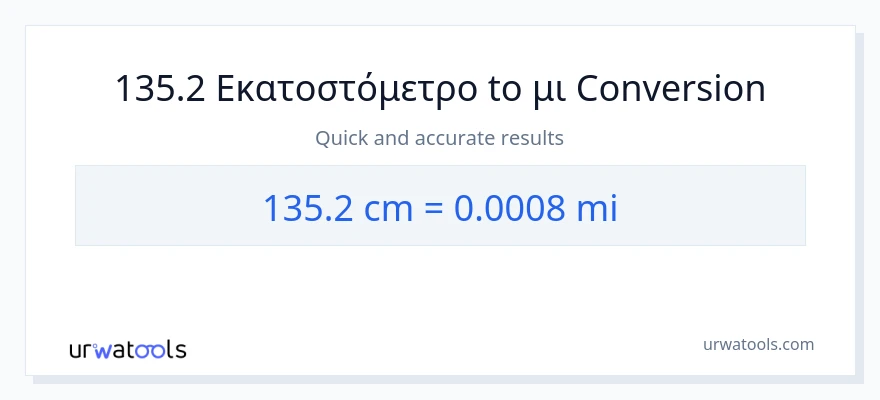 Μετατροπή 135.2 Εκατοστά σε μίλια
