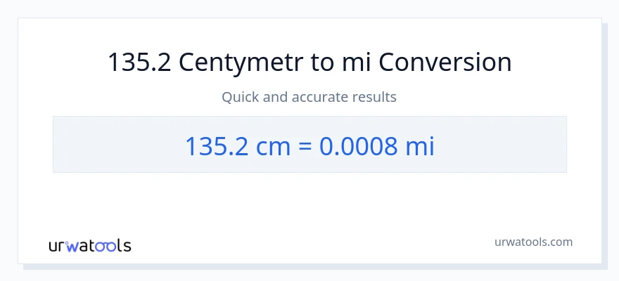 Konwersja 135.2 Centymetry do mile