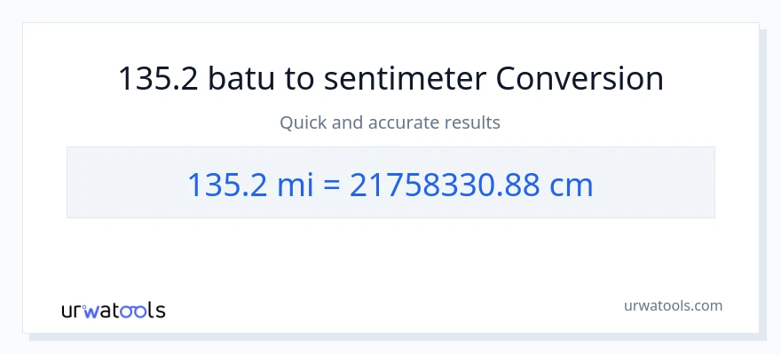 Penukaran 135.2 batu kepada Sentimeter