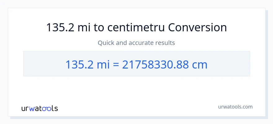 Conversie 135.2 mile la Centimetri