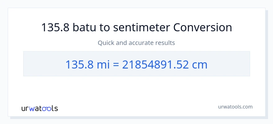 Penukaran 135.8 batu kepada Sentimeter