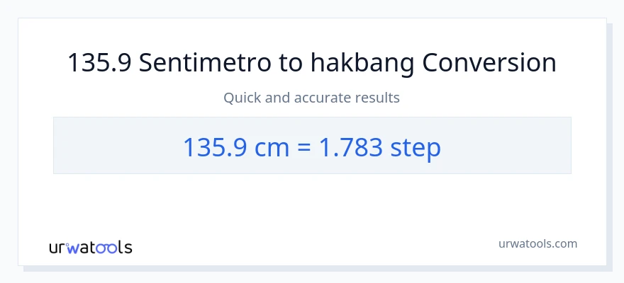 135.9 Mga Sentimetro patungong mga hakbang na conversion