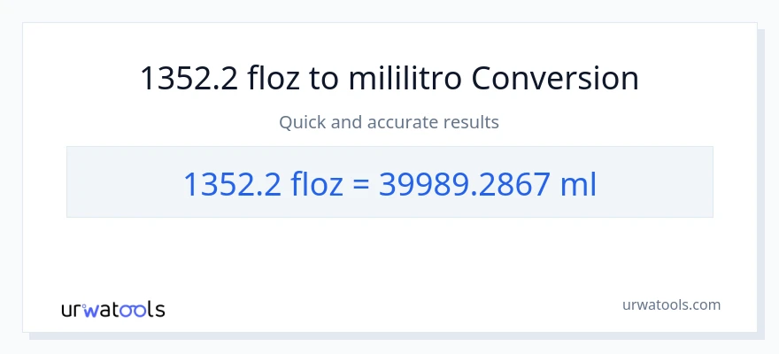 1352.2 mga onsa ng likido patungong mga mililitro na conversion