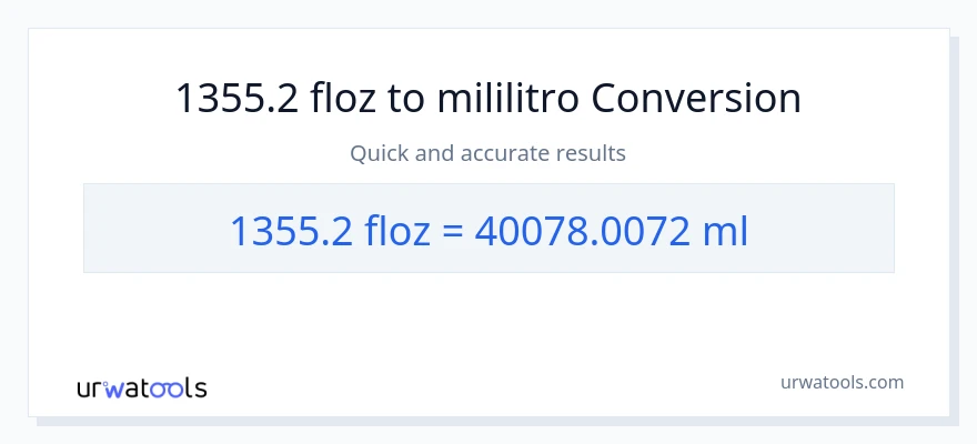 1355.2 mga onsa ng likido patungong mga mililitro na conversion