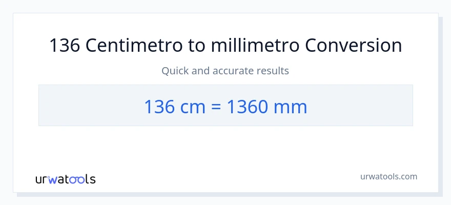Conversione da 136 Centimetri a millimetri