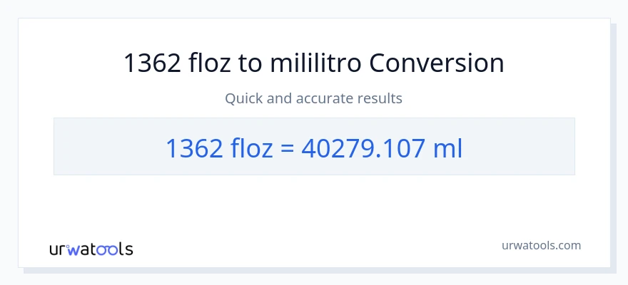 1362 mga onsa ng likido patungong mga mililitro na conversion