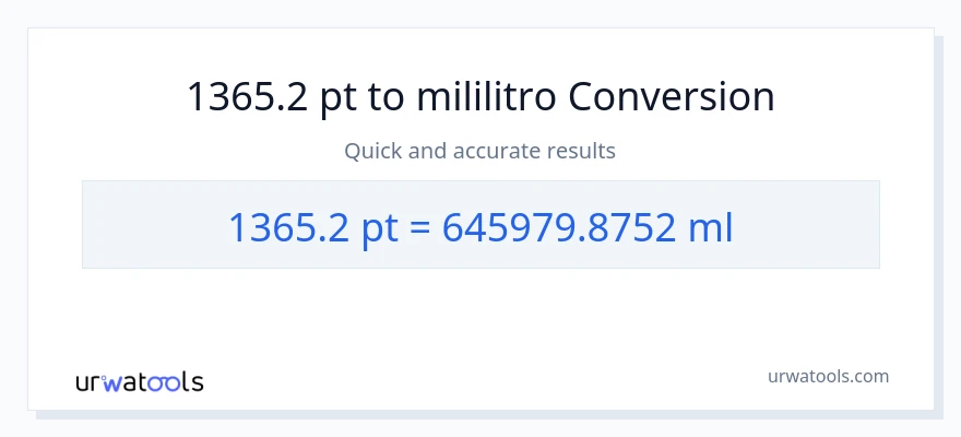 1365.2 Pints patungong mga mililitro na conversion