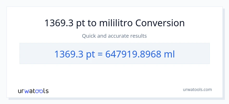 1369.3 Pints patungong mga mililitro na conversion