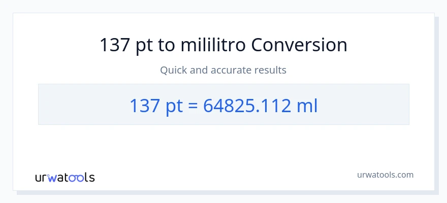 137 Pints patungong mga mililitro na conversion