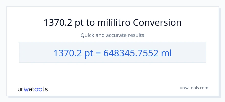 1370.2 Pints patungong mga mililitro na conversion