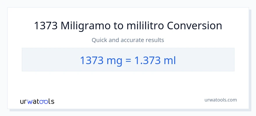 1373 miligramo patungong mga mililitro na conversion