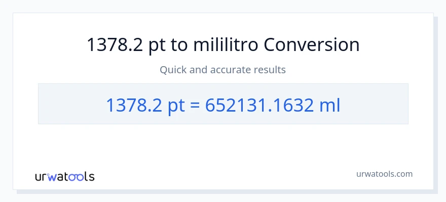 1378.2 Pints patungong mga mililitro na conversion