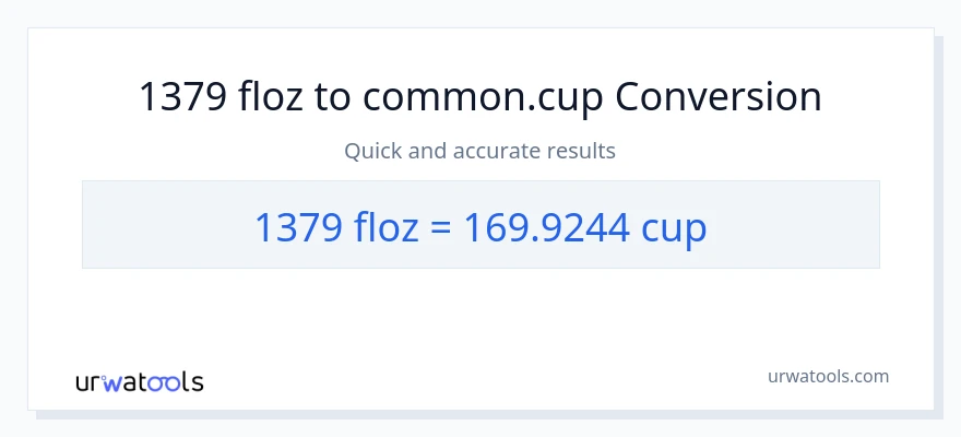 1379 mga onsa ng likido patungong mga tasa na conversion
