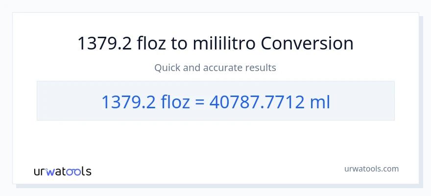 1379.2 mga onsa ng likido patungong mga mililitro na conversion