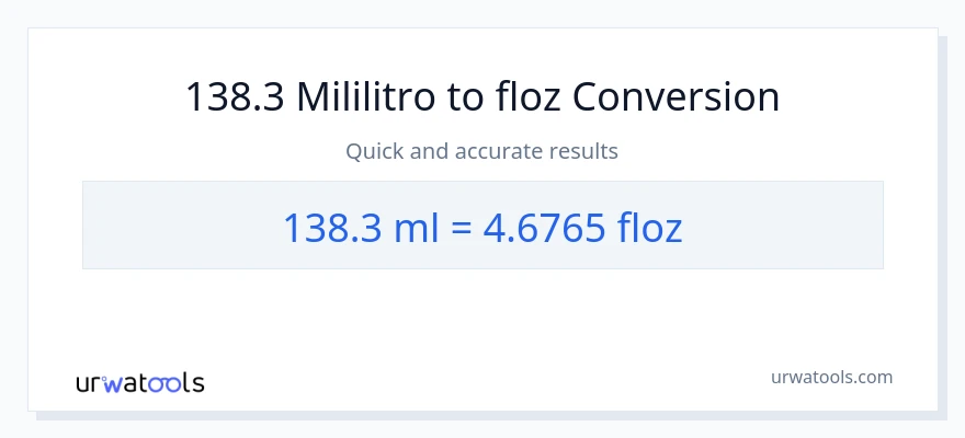 138.3 mga mililitro patungong mga onsa ng likido na conversion
