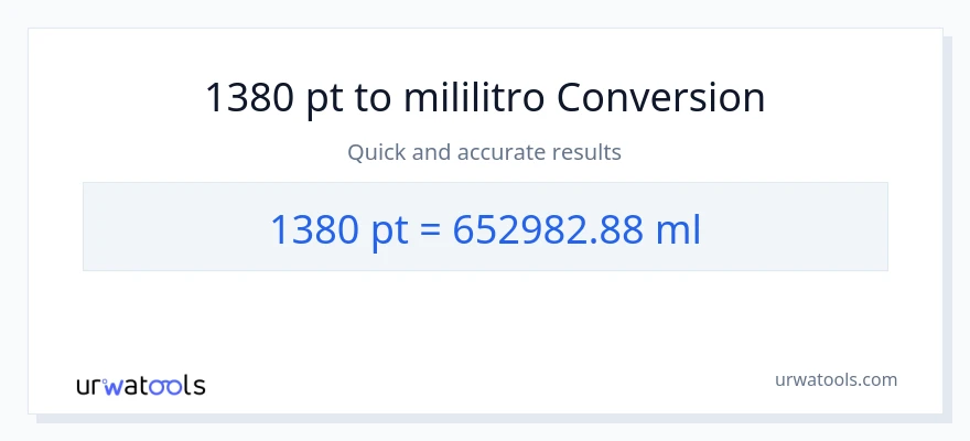 1380 Pints patungong mga mililitro na conversion