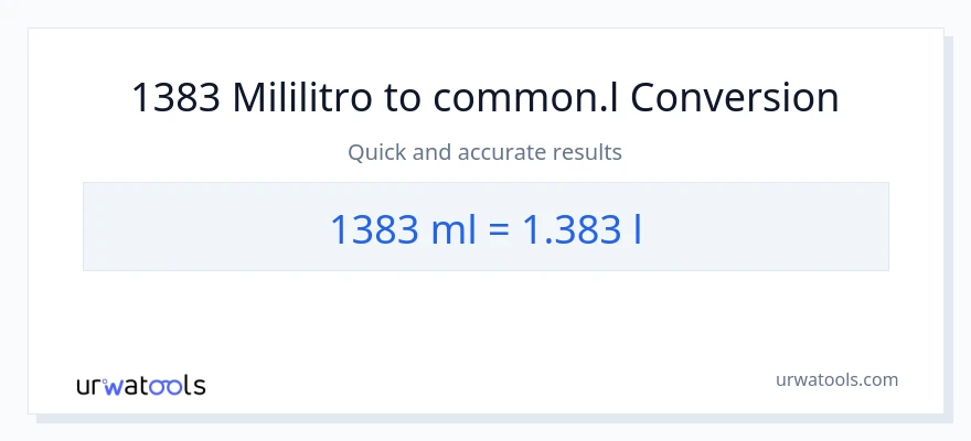 1383 mga mililitro patungong Liters na conversion