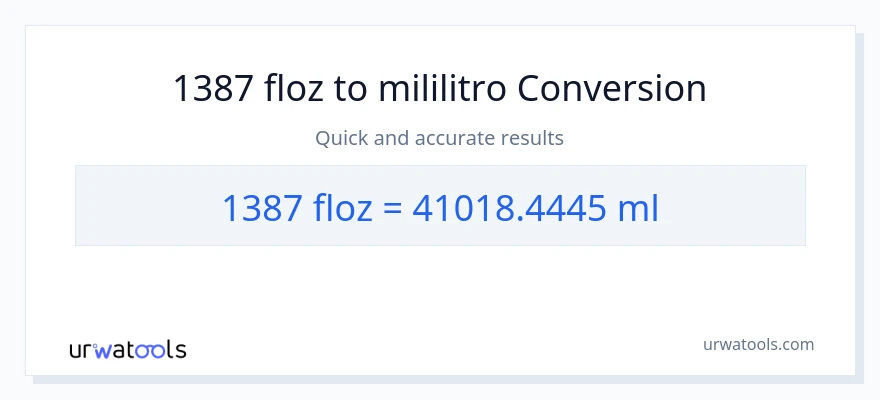 1387 mga onsa ng likido patungong mga mililitro na conversion