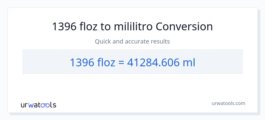 1396 mga onsa ng likido patungong mga mililitro na conversion