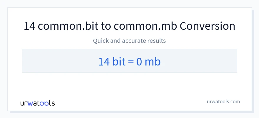 14 Bits 到 Megabytes 轉換