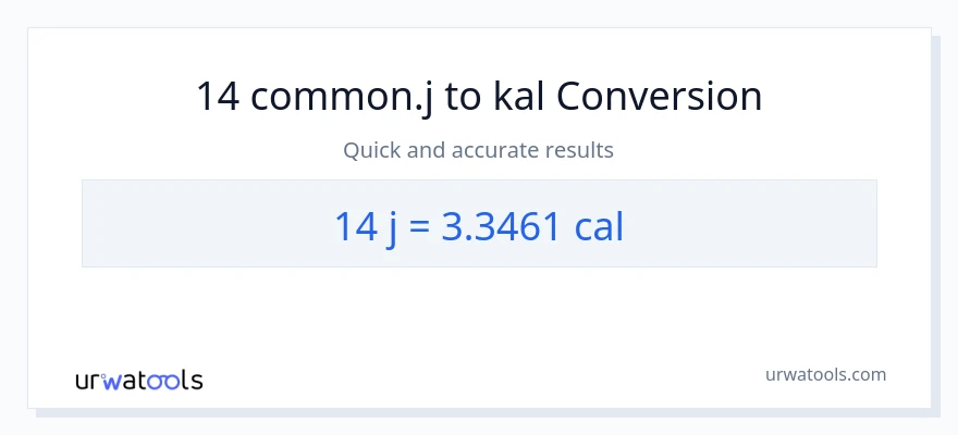 14 mga joule patungong mga kaloriya na conversion