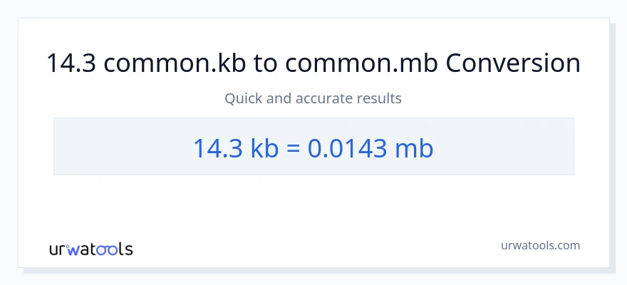 14.3 Kilobytes patungong Megabytes na conversion