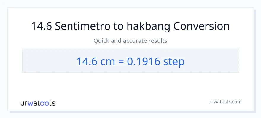 14.6 Mga Sentimetro patungong mga hakbang na conversion