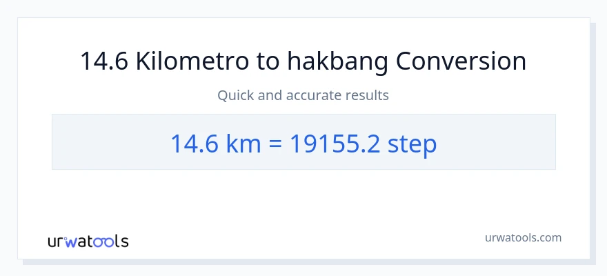 14.6 Kilometro patungong mga hakbang na conversion
