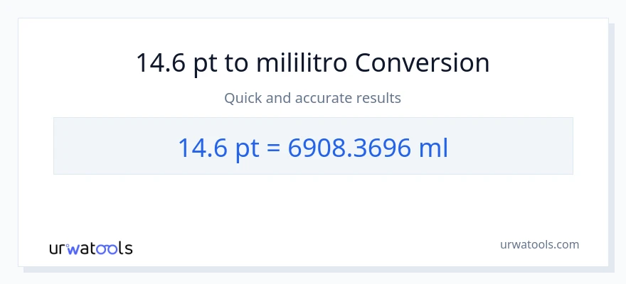 14.6 Pints patungong mga mililitro na conversion