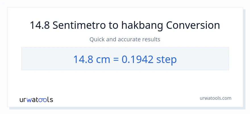 14.8 Mga Sentimetro patungong mga hakbang na conversion
