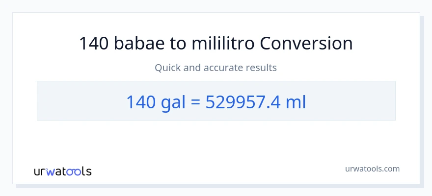 140 Mga galon patungong mga mililitro na conversion
