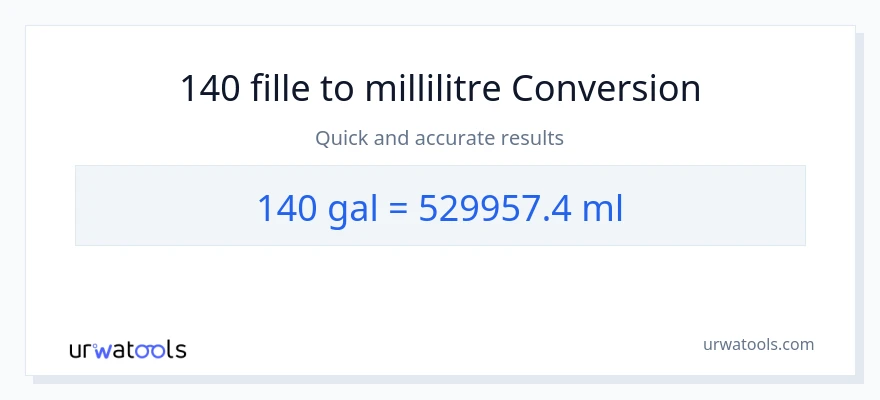 Conversion 140 Gallons vers millilitres