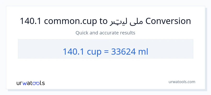 140.1 پيالې ته ملی لیټرونه بدلون
