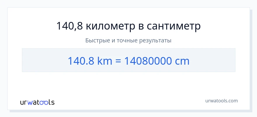 140.8 километры в Сантиметры преобразование