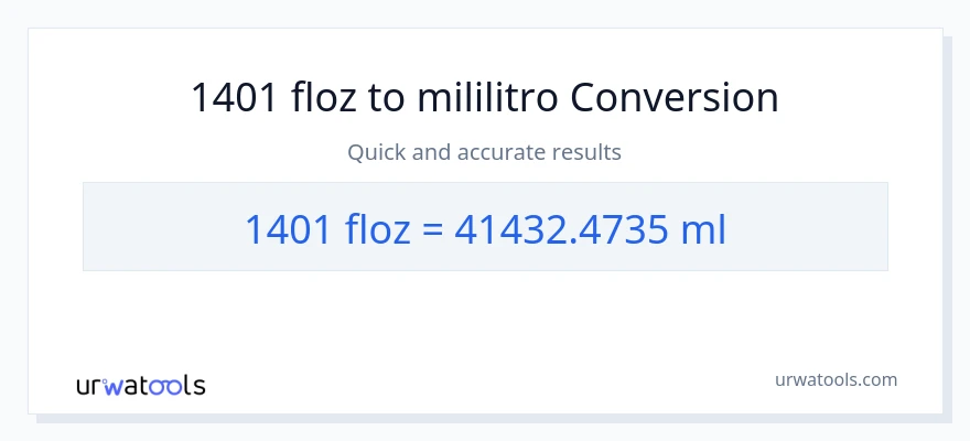 1401 mga onsa ng likido patungong mga mililitro na conversion