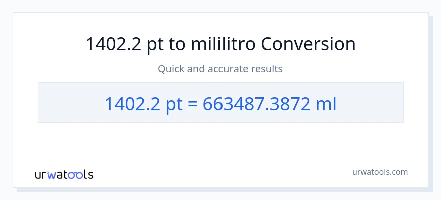 1402.2 Pints patungong mga mililitro na conversion
